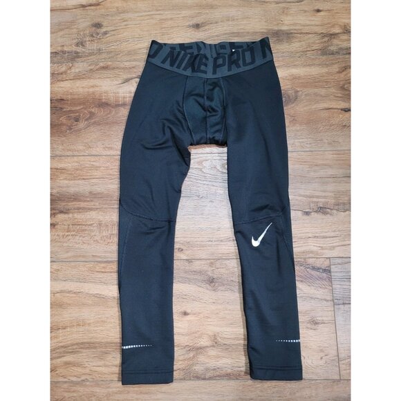 Nike Pro Youth Boys Size Medium Dri-Fit Tight Fit Compression Leggings Black M - Picture 2 of 10